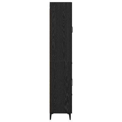 vidaXL Highboard Black Oak 69.5 x 34 x 180 cm Engineered Wood