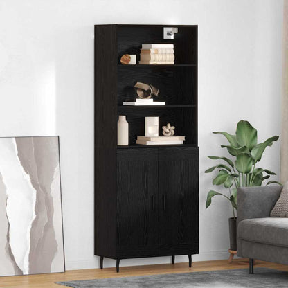 vidaXL Highboard Black Oak 69.5 x 34 x 180 cm