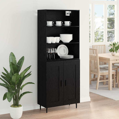 vidaXL Highboard Black Oak 69.5 x 34 x 180 cm