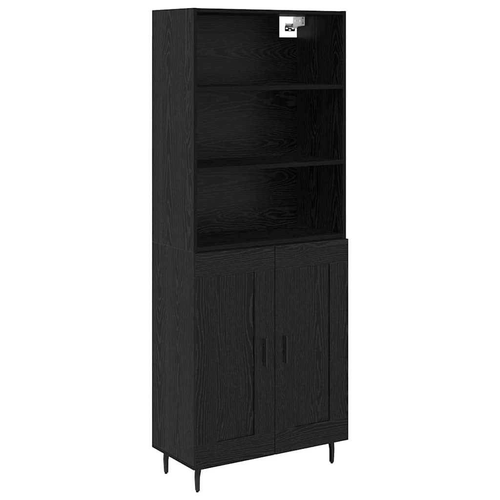 vidaXL Highboard Black Oak 69.5 x 34 x 180 cm