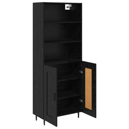 vidaXL Highboard Black Oak 69.5 x 34 x 180 cm