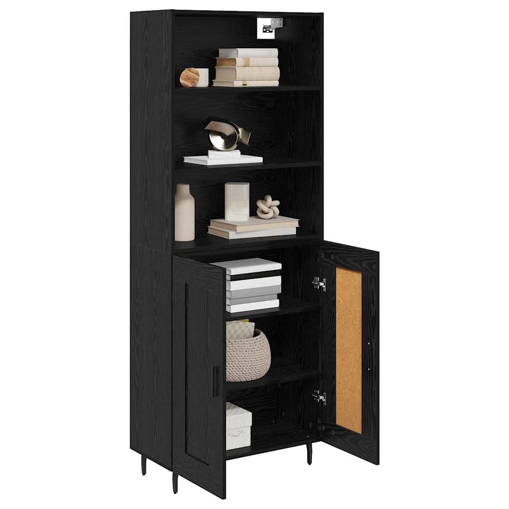 vidaXL Highboard Black Oak 69.5 x 34 x 180 cm