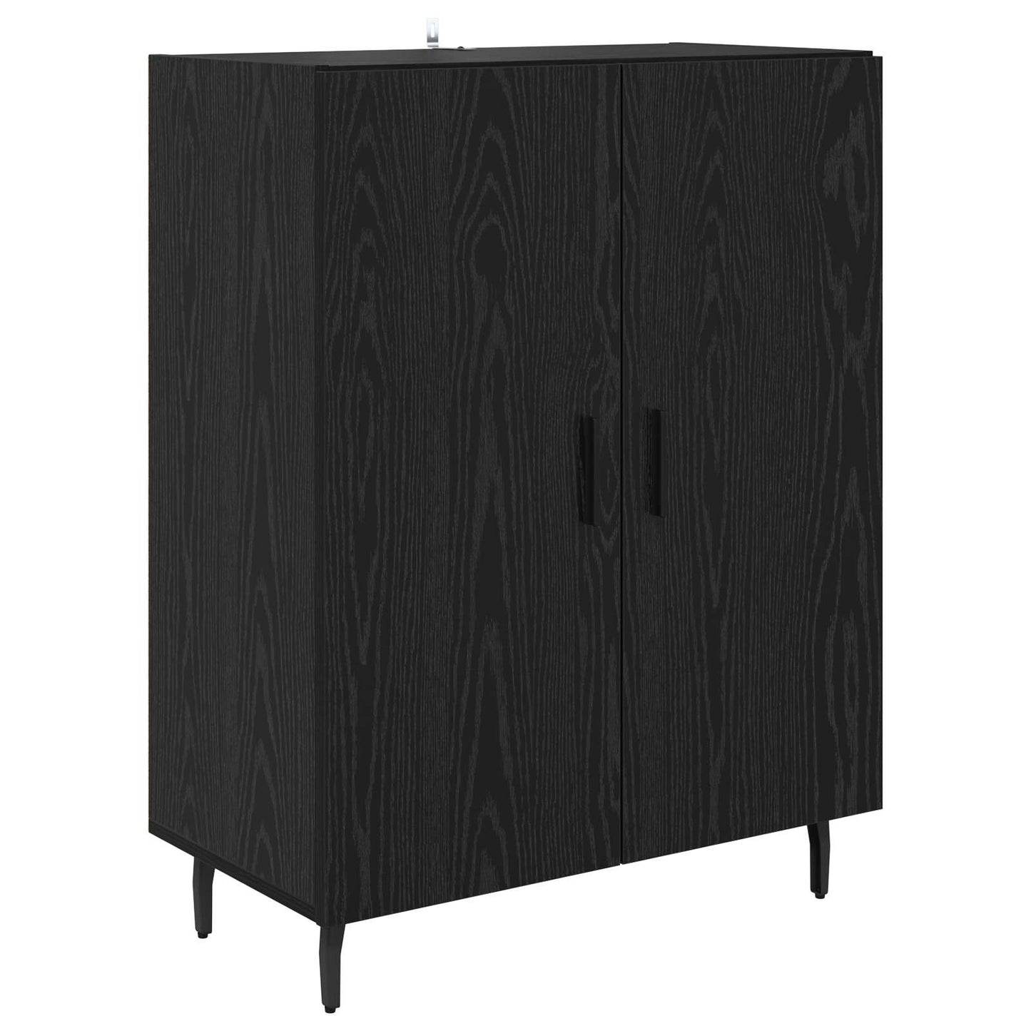 vidaXL Highboard 2 pcs Black Oak Engineered Wood