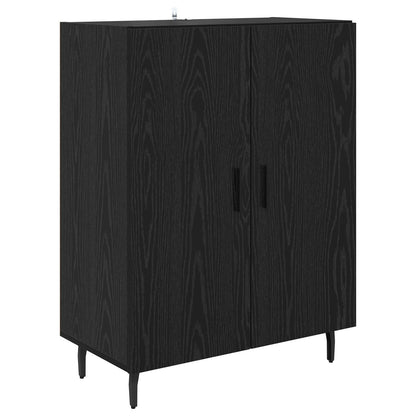 vidaXL Highboard 2 pcs Black Oak Engineered Wood