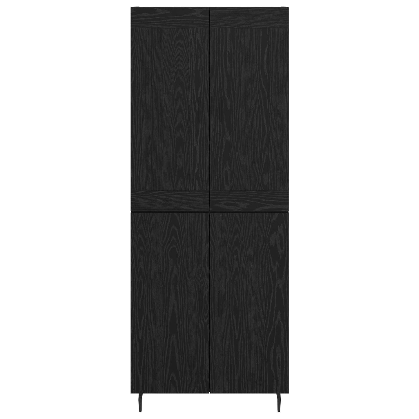 vidaXL Highboard 2 pcs Black Oak Engineered Wood