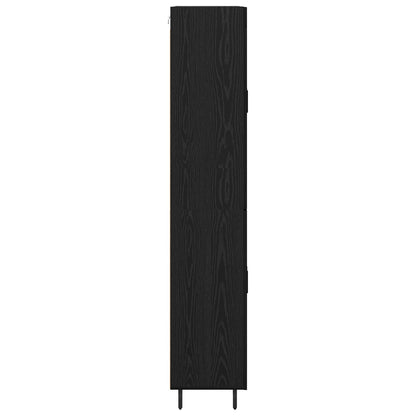 vidaXL Highboard 2 pcs Black Oak Engineered Wood