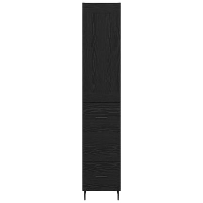 vidaXL Highboard Black Oak 34.5 x 34 x 180 cm Engineered Wood