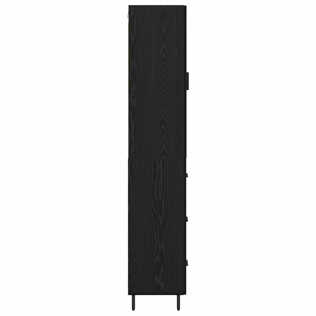 vidaXL Highboard Black Oak 34.5 x 34 x 180 cm Engineered Wood