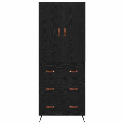 vidaXL Highboard Black Oak 69.5 x 34 x 180 cm Engineered Wood