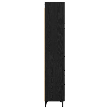 vidaXL Highboard Black Oak 69.5 x 34 x 180 cm Engineered Wood
