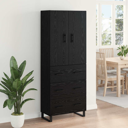 vidaXL Highboard with Drawer 2 pcs Black Oak 69.5 x 34 x 180 cm