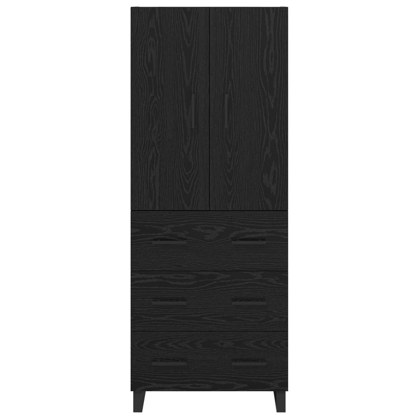 vidaXL Highboard with Drawer 2 pcs Black Oak 69.5 x 34 x 180 cm