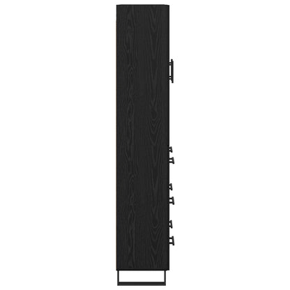 vidaXL Highboard with Drawer 2 pcs Black Oak 69.5 x 34 x 180 cm