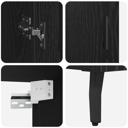 vidaXL Highboard 2 pcs Black Oak Engineered Wood