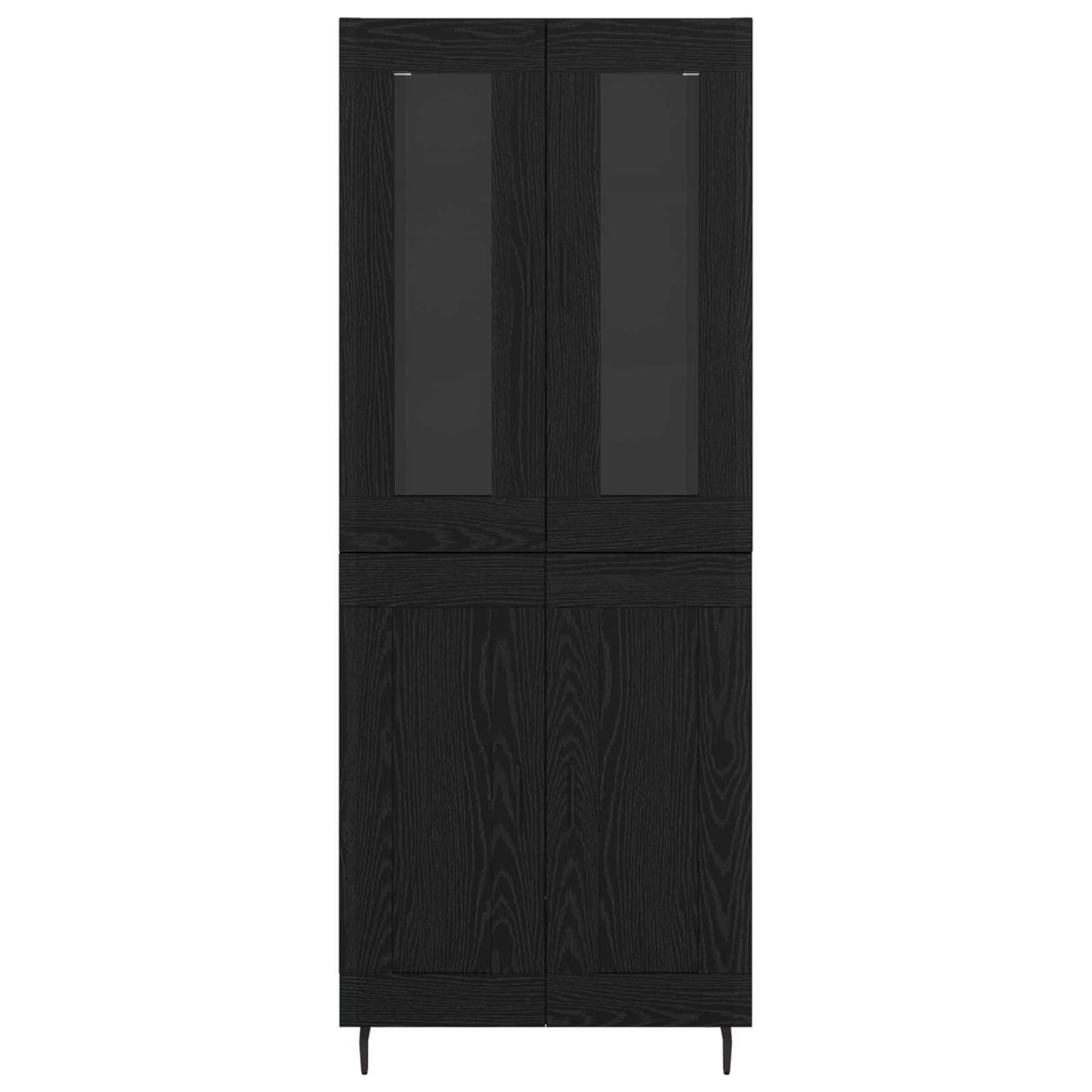 vidaXL Highboard 2 pcs Black Oak Engineered Wood