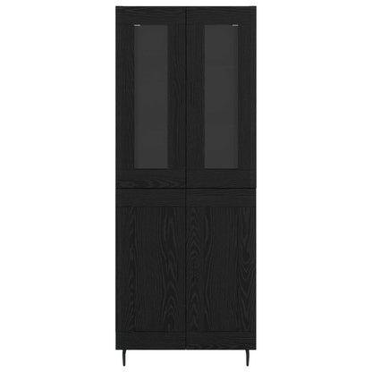 vidaXL Highboard 2 pcs Black Oak Engineered Wood