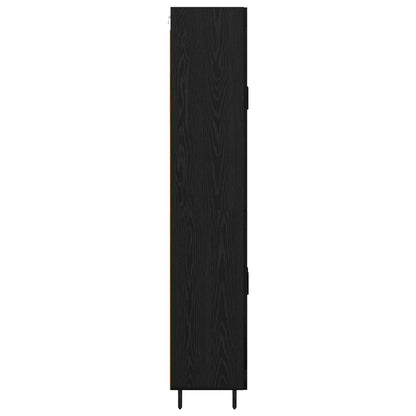 vidaXL Highboard 2 pcs Black Oak Engineered Wood