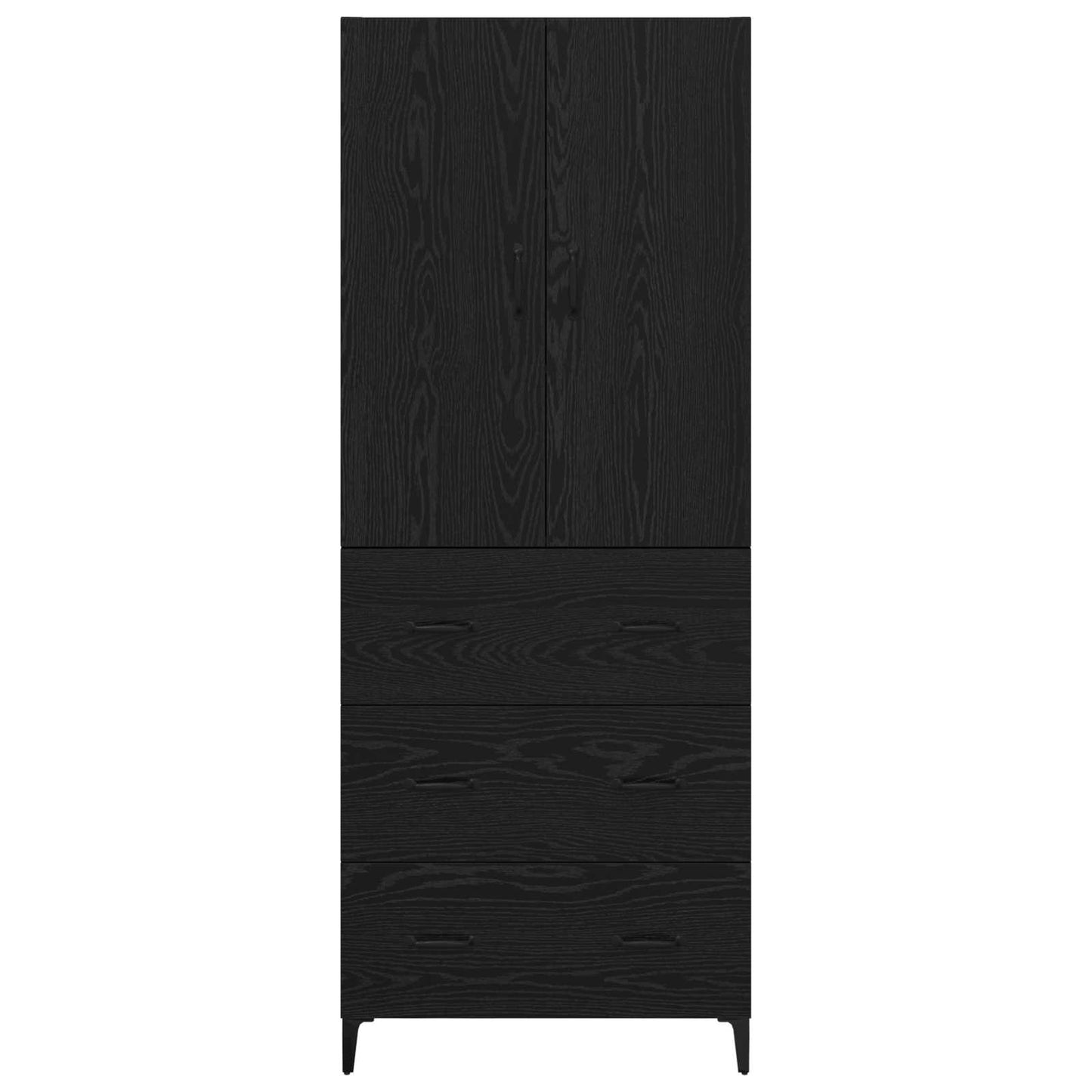 vidaXL Highboard Black Oak 69.5 x 34 x 180 cm Engineered Wood