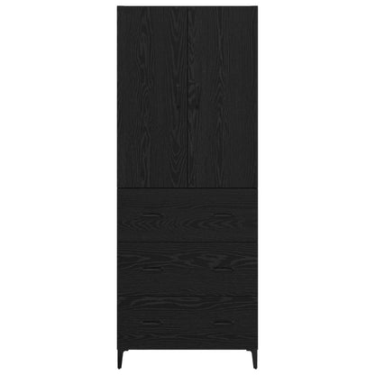 vidaXL Highboard Black Oak 69.5 x 34 x 180 cm Engineered Wood