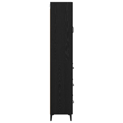 vidaXL Highboard Black Oak 69.5 x 34 x 180 cm Engineered Wood
