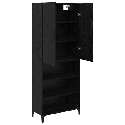 vidaXL Highboard Black Oak 69.5 x 34 x 180 cm Engineered Wood
