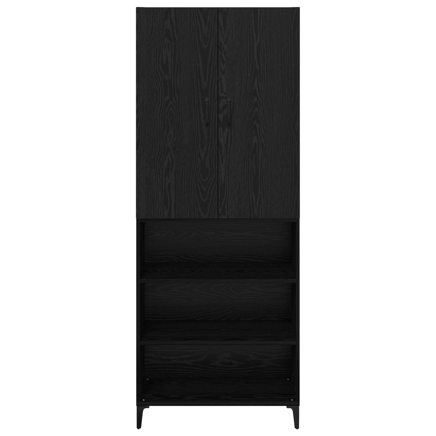 vidaXL Highboard Black Oak 69.5 x 34 x 180 cm Engineered Wood