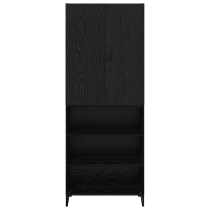 vidaXL Highboard Black Oak 69.5 x 34 x 180 cm Engineered Wood