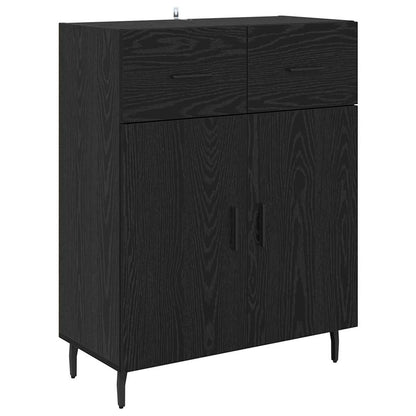 vidaXL Highboard with Drawer 2 pcs Black Oak Engineered Wood