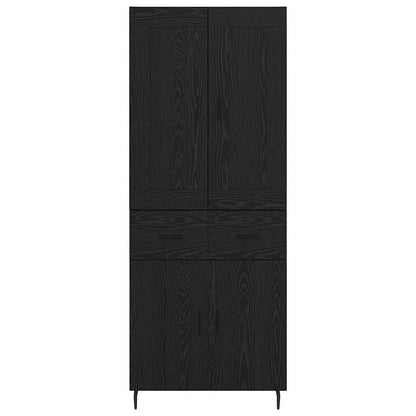 vidaXL Highboard with Drawer 2 pcs Black Oak Engineered Wood