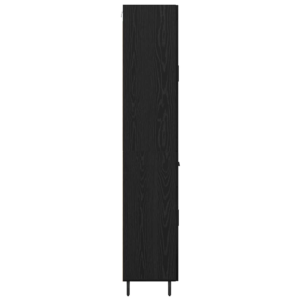 vidaXL Highboard with Drawer 2 pcs Black Oak Engineered Wood