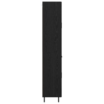 vidaXL Highboard with Drawer 2 pcs Black Oak Engineered Wood