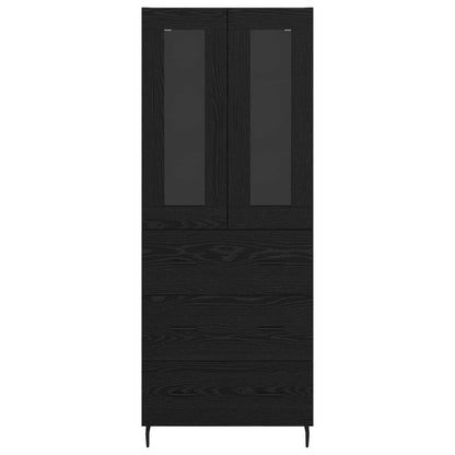 vidaXL Highboard with Drawer 2 pcs Black Oak Engineered Wood