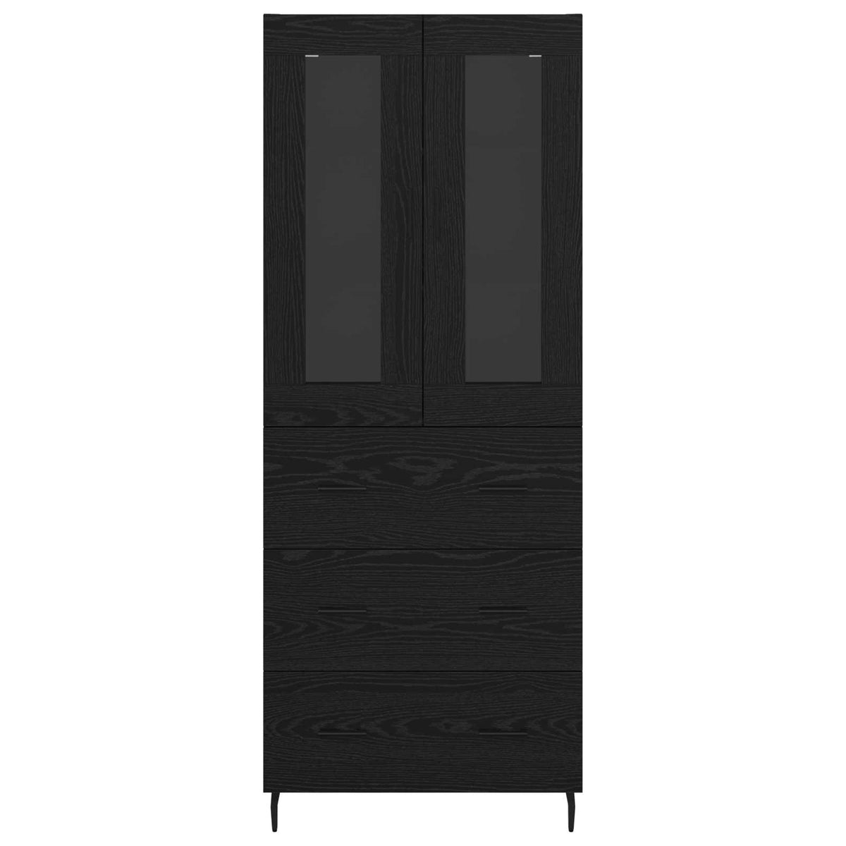 vidaXL Highboard 2 pcs Black Oak 69.5 x 34 x 180 cm Engineered Wood