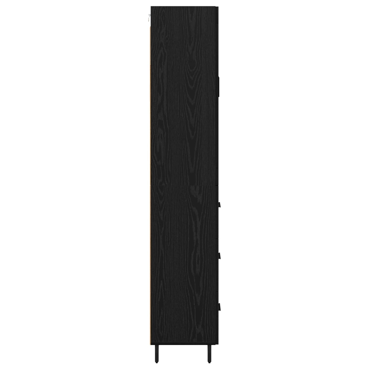 vidaXL Highboard with Drawer 2 pcs Black Oak Engineered Wood