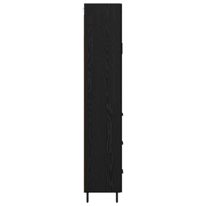 vidaXL Highboard with Drawer 2 pcs Black Oak Engineered Wood
