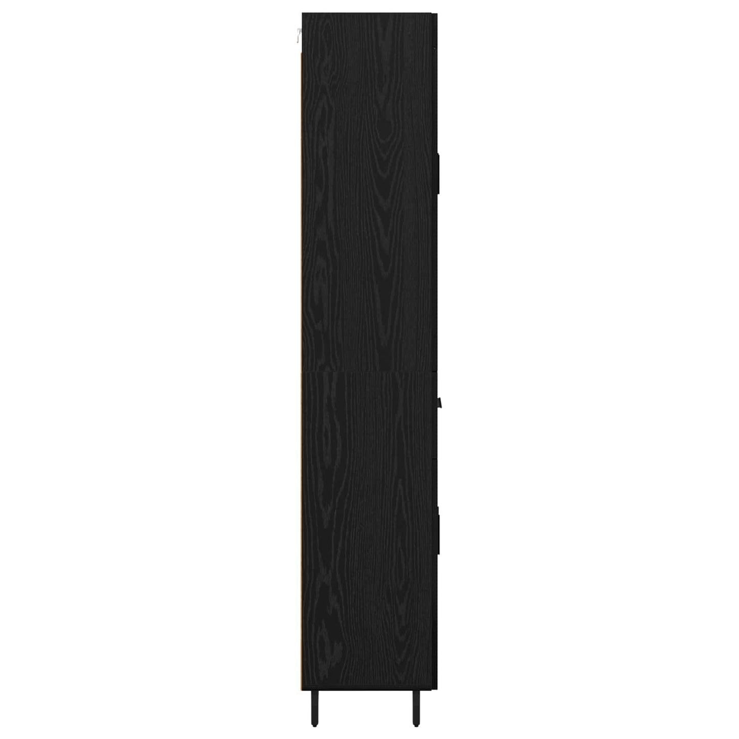 vidaXL Highboard with Drawer 2 pcs Black Oak Engineered Wood