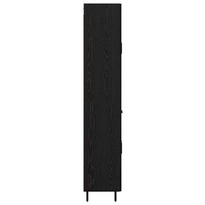 vidaXL Highboard with Drawer 2 pcs Black Oak Engineered Wood