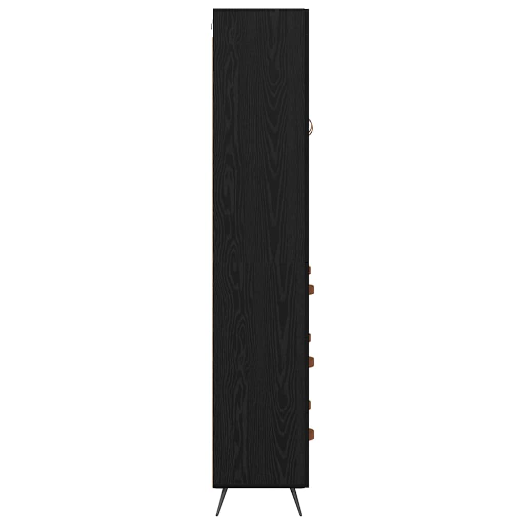 vidaXL Highboard Black Oak 69.5 x 34 x 180 cm Engineered Wood