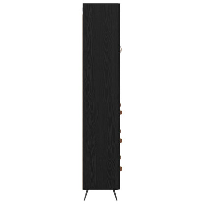 vidaXL Highboard Black Oak 69.5 x 34 x 180 cm Engineered Wood