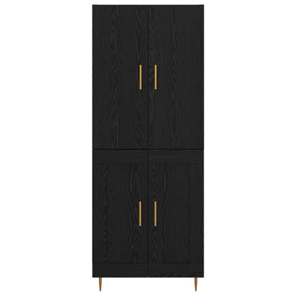 vidaXL Highboard Black Oak 69.5 x 34 x 180 cm Engineered Wood