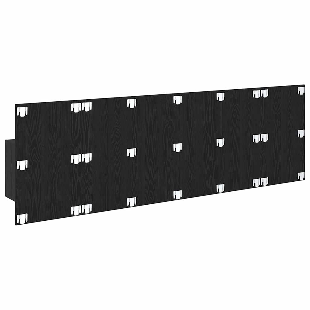 vidaXL Headboard with Cabinet 3 pcs Black Oak Engineered Wood