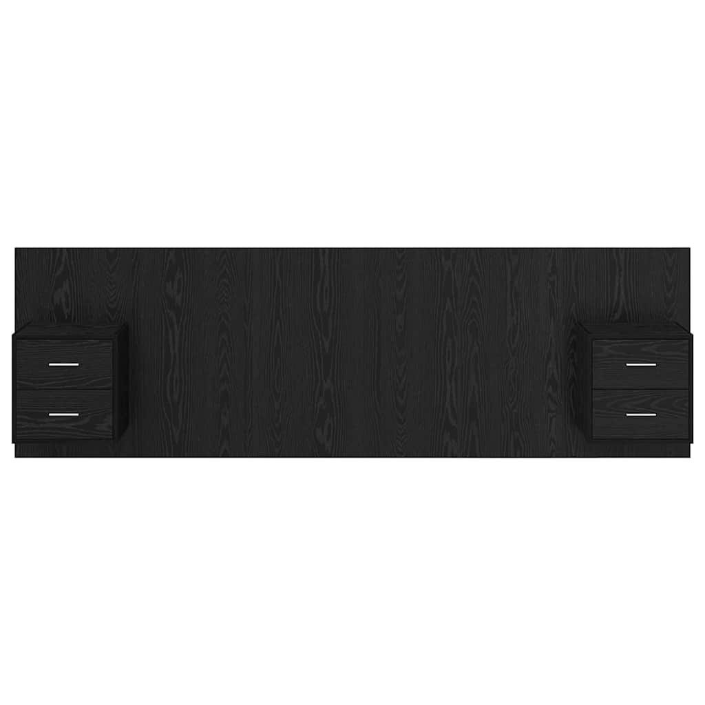 vidaXL Headboard with Cabinet 3 pcs Black Oak Engineered Wood