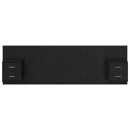 vidaXL Headboard with Cabinet 3 pcs Black Oak Engineered Wood