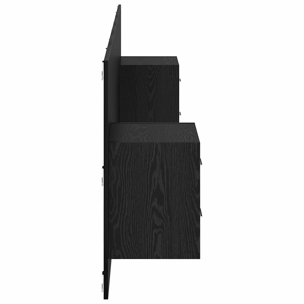 vidaXL Headboard with Cabinet 3 pcs Black Oak Engineered Wood
