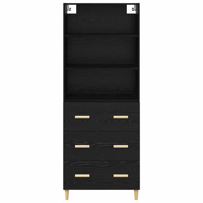 vidaXL Highboard Black Oak 69.5 x 32.5 x 180 cm Engineered Wood
