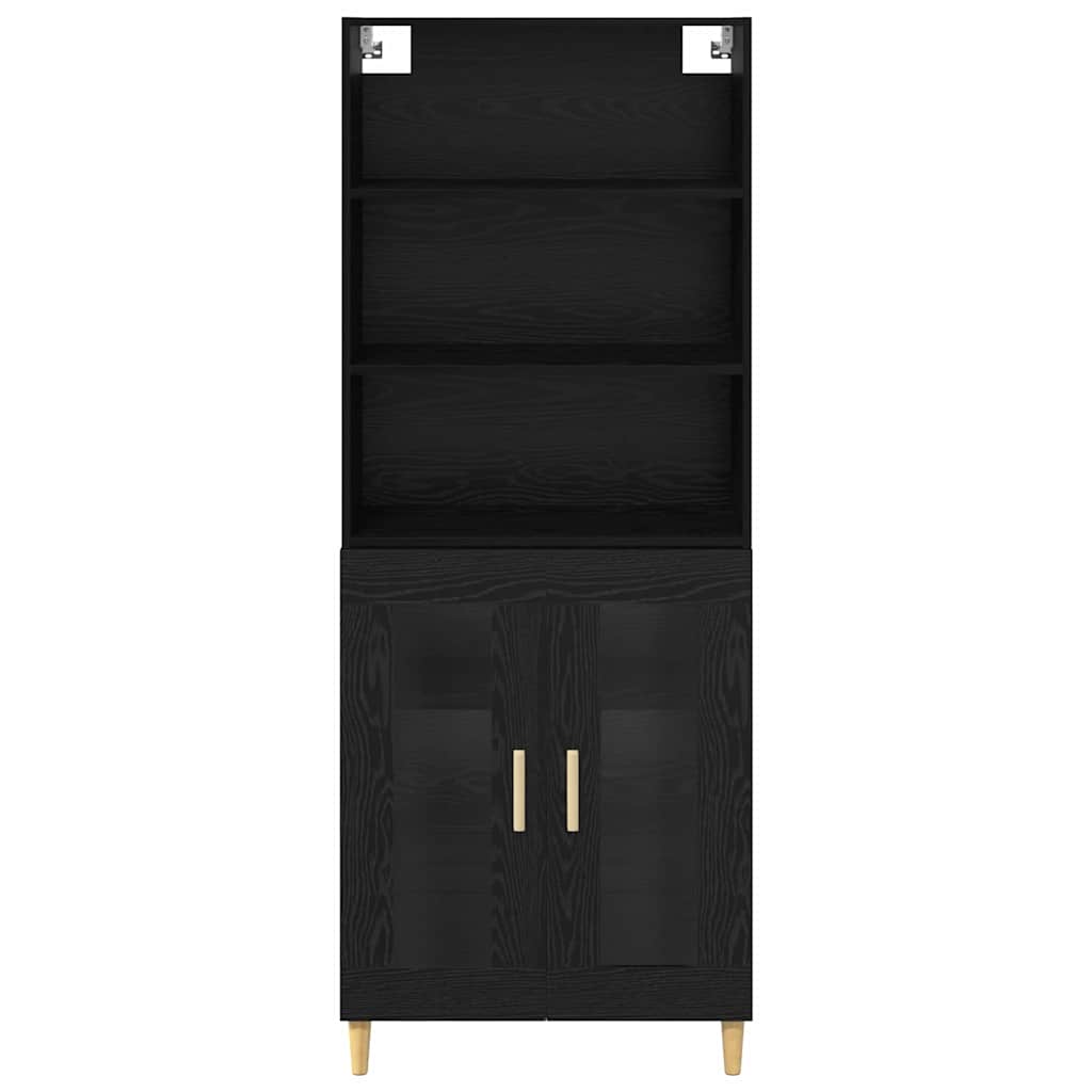 vidaXL Highboard Black Oak 69.5 x 32.5 x 180 cm Engineered Wood