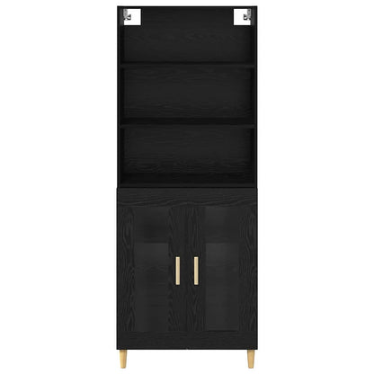 vidaXL Highboard Black Oak 69.5 x 32.5 x 180 cm Engineered Wood