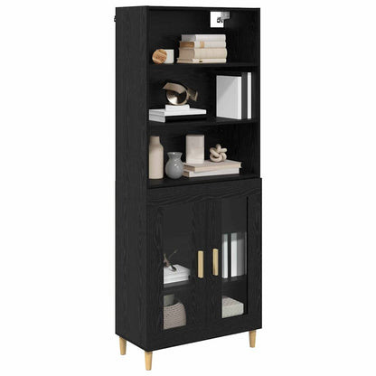 vidaXL Highboard Black Oak 69.5 x 32.5 x 180 cm Engineered Wood