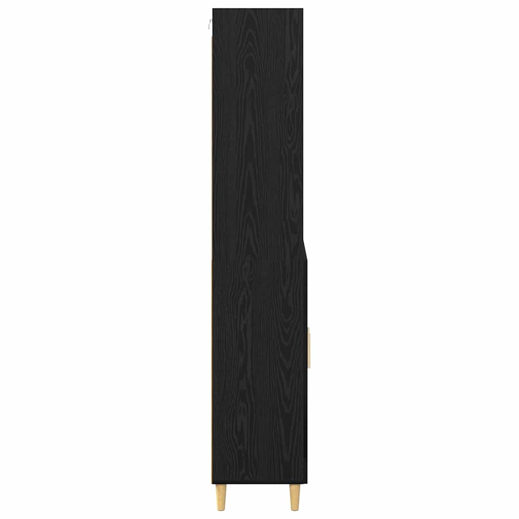 vidaXL Highboard Black Oak 69.5 x 32.5 x 180 cm Engineered Wood