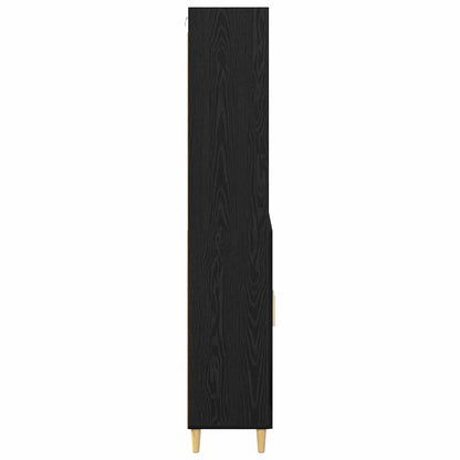 vidaXL Highboard Black Oak 69.5 x 32.5 x 180 cm Engineered Wood